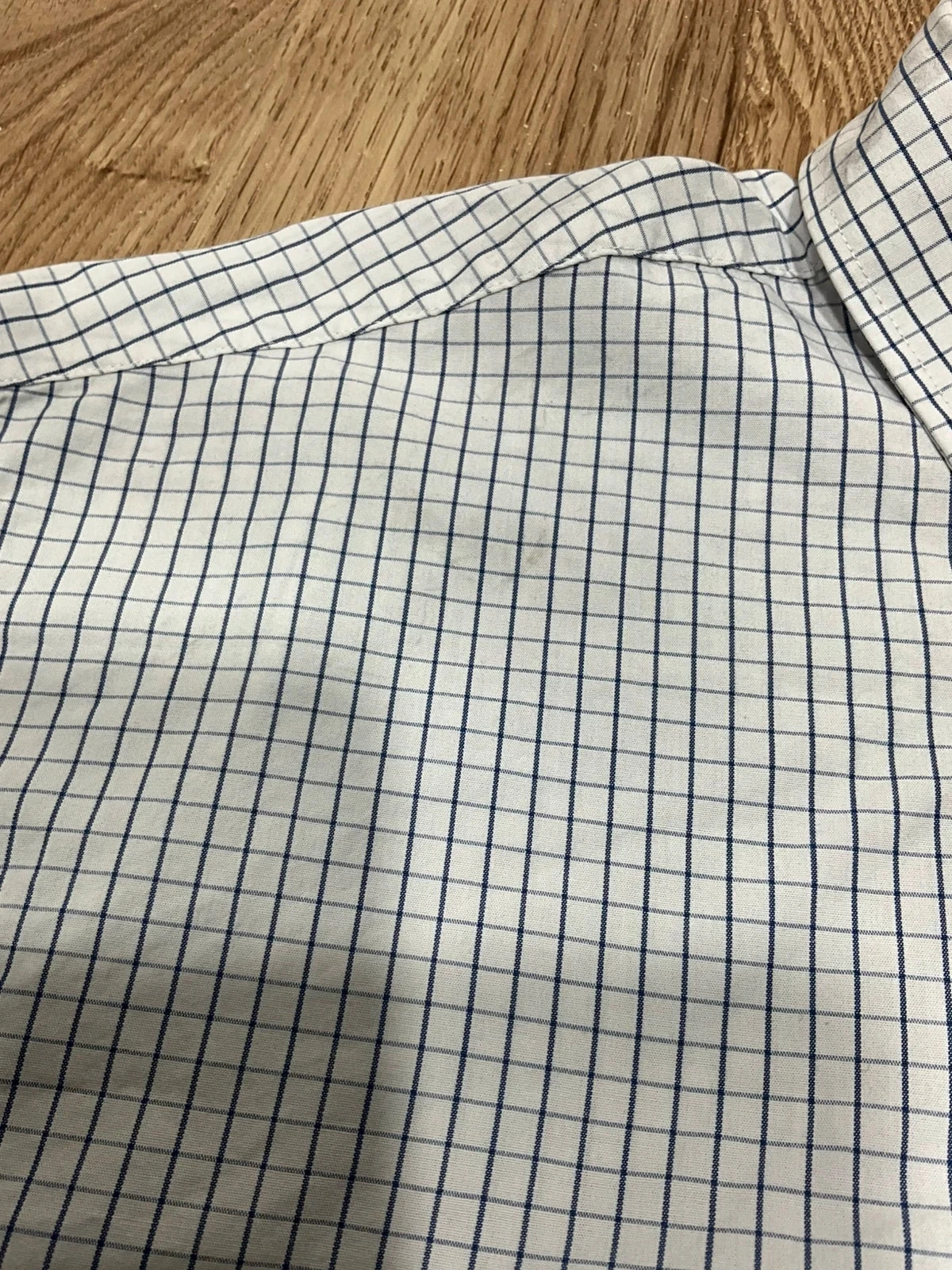 Chemise Tommy Hilfiger Regular Fit XL Chic 100% Coton Carreaux Blanc Bleu Marine – photo 4